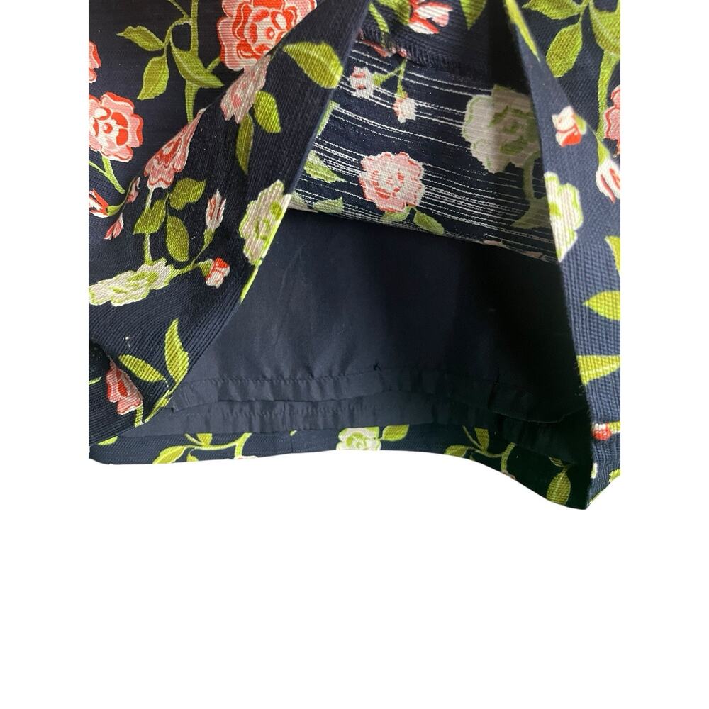 Ann Taylor Navy Blue Floral Pencil Skirt Womens 8 Tailored Officecore Preppy - Picture 6 of 7